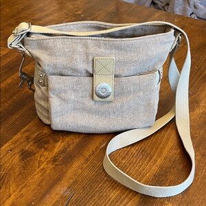 Kipling Tan Crossbody Bag, Monkey Keychain